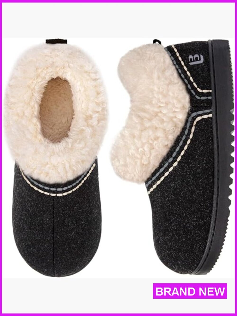 Cozy Bootie Slippers Memory Foam Warm House Shoes with Fluffy Collar Non-Slip